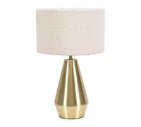 ValueLights | Gold Metal Touch Dimmer Table Lamp with Cream Boucle Shade | Home Décor, Bedside & Desk Lamp