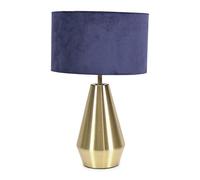 ValueLights | Gold Metal Touch Dimmer Table Lamp with Navy Blue Velvet Shade | Home Décor, Bedside & Desk Lamp | Includes Bulb