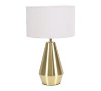 ValueLights | Gold Metal Touch Dimmer Table Lamp with White Drum Shade | Home Décor, Bedside & Desk Lamp | Includes Bulb