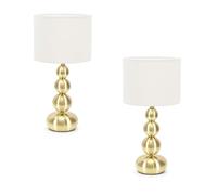 Marissa Pair of Stacked Ball Table Lamp Lights with LED Bulbs ValueLights Metallic Gold One Size