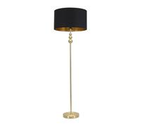 ValueLights | Gold Stacked Ball Single Stem Standing Floor Lamp with Black/Gold Shade | Floor Lamps & Torchieres, Home Décor & Improvement Essential | Includes Bulb