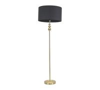 Marissa Fabric Drum Shade with Brushed Gold Stacked Ball Floor Lamp ValueLights Charcoal One Size
