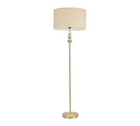 ValueLights | Gold Stacked Ball Single Stem Standing Floor Lamp with Natural Drum Shade | Floor Lamps & Torchieres, Home Décor & Improvement Essential | Includes Bulb