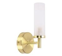 Canya IP44 Bathroom Single Frosted Reeded Glass Gold Wall Light with LED Bulb ValueLights Gold One Size