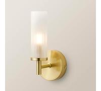 Canya IP44 Bathroom Single Frosted Reeded Glass Gold Wall Light ValueLights Gold One Size