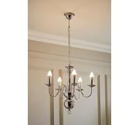 Traditional 5 Way Flemish Style Ceiling Light Chandelier Fitting in a Chrome Finish