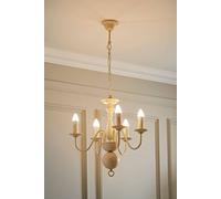 MiniSun | Traditional 5 Way Chandelier with a Distressed White Finish | Chandeliers, Home Décor & Improvement Essential