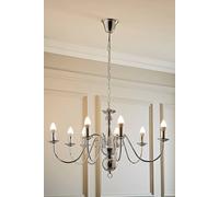 MiniSun | Large Retro Style 8 Way Ceiling Light Chandelier Fitting in a Polished Chrome Finish | Home Décor, Bedside & Desk Lamp | Mains Wired