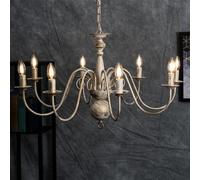 Valuelights Gothica Large Retro 8 Way Ceiling Light Chandelier Fitting In Distressed Effect Finish With Led Bulb