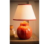 ValueLights | Gourdette Burnt Orange Table Lamp with Tapered Trim Shade and Bulb | Table Lamp, Home Décor & Improvement Essential