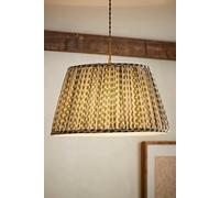 ValueLights Grange Green Floral Pleated Large Pendant Shade - Size: 25 x 45 x 45cm - Cream and Green - Wilko