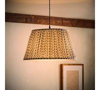ValueLights Grange Large 45cm Floral Pleated Ceiling Pendant Lamp Shade with Bulb in Mid Blue ValueLights Mid Blue Large