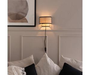 Valuelights Grant Pair Of - Plug In Natural Rattan Wicker Cane Easy Fit Wall Lights