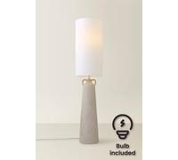 Valuelights Grayson Natural Ceramic Urn Style Midi Floor Lamp With Led Bulb In Cream Cream