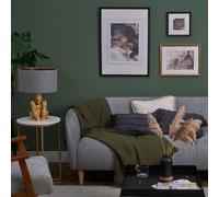 Valuelights Gus Modern Gold Sitting Gorilla Monkey Design Table Lamp With Grey Gold Cylinder Shade
