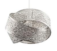 Valuelights Hacienda Modern Brushed Chrome Artistic Detailed Intertwined Rings Design Ceiling Light Shade (D)30Cm