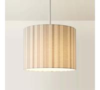 ValueLights | Hallie Natural Linen Stripe Detail Small Drum Ceiling Pendant Lamp Shade | Shades, Home Décor & Improvement Essential | 260mm Shade Width