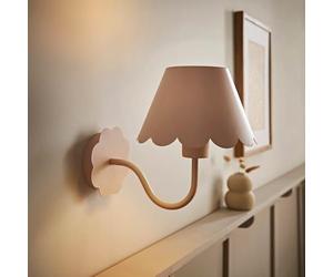 ValueLights | Hallie Pair of Pink Scallop Rechargeable Wall Lights | Wall Lights, Home Décor & Improvement Essential