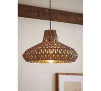 ValueLights Hamilton Weave Easyfit Non Electric Pendant Shade Natural Brown