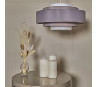 Pair of - Modern 5 Tier Cylinder Ceiling Pendant Light Shades in a 3 Tone Grey Finish