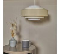 Valuelights Hampshire Modern 3 Tone Cream 5 Tier Cylinder Ceiling Light Shade (D)35Cm