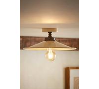 ValueLights Hampstead Metal Rolled Edge Tapered Flush Ceiling Light in Cream ValueLights Cream