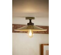 ValueLights Hampstead Metal Rolled Edge Tapered Flush Ceiling Light in Green ValueLights Green