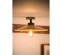 ValueLights Hampstead Metal Rolled Edge Tapered Flush Ceiling Light in Olive ValueLights Olive