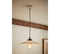 ValueLights Hampstead Metal Rolled Edge Tapered Flush Ceiling Light with Bulb in Cream ValueLights Cream