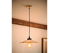 ValueLights | Hampstead Natural Rolled Edge Tapered Pendant Ceiling Light and Bulb | Ceiling Light, Home Décor & Improvement Essential | Bulb Included