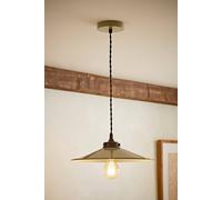 ValueLights Hampstead Metal Rolled Edge Tapered Flush Ceiling Light with Bulb in Green ValueLights Green