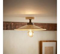 ValueLights Hampstead Metal Rolled Edge Tapered Flush Ceiling Light in Cream ValueLights Cream