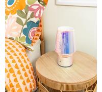 Valuelights Hanya Iridescent Glass Rechargeable Table Lamp