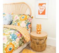 Valuelights Hanya Orange Flower Glass Rechargeable Table Lamp