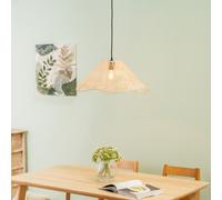 Natural Wavy Rattan Wicker Ceiling Lampshade Easy Fit Pendant Light Shade