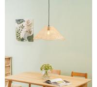 ValueLights | Natural Wavy Rattan Wicker Ceiling Lampshade Easy Fit Pendant Light Shade | Shades & Home Improvements Essential | 37cm Shade Width