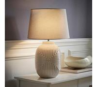 ValueLights | Harrison Tapered Lamp Shade Grey Geometric Ribbed Pattern Gloss Large Table Lamp | Table Lamps, Home Décor & Improvement Essential