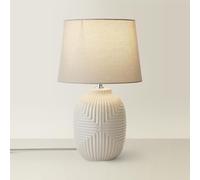 Harris Medium Geometric Gloss Table Lamp with Tapered Shade Grey
