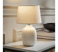 ValueLights | Harrison Tapered Lamp Shade White Geometric Ribbed Pattern Gloss Small Table Lamp | Table Lamps, Home Décor & Improvement Essential