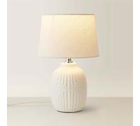 ValueLights | Harrison Tapered Lamp Shade White Geometric Ribbed Pattern Gloss Small Table Lamp | Table Lamps, Home Décor & Improvement Essential
