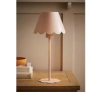ValueLights Hattie Green Scallop Rechargeable Table Lamp - Size: 40 x 19 x 19cm - Wilko
