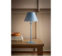 Valuelights Hattie Rechargeable Metal Scalloped Edge Portable Table Lamp In Mid Blue Mid Blue