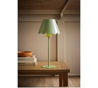 ValueLights Hattie Rechargeable Metal Scalloped Edge Portable Table Lamp in Pale Green ValueLights Pale Green