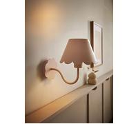 ValueLights Hattie Rechargeable Metal Scalloped Edge Wall Light in Pale Pink ValueLights Pale Pink