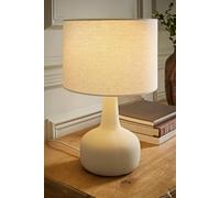 ValueLights Hayley Natural Shade Beige Ceramic Stoneware Table Lamp