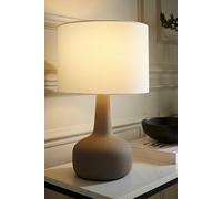ValueLights Hayley Natural Shade Grey Ceramic Stoneware Table Lamp