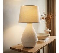 Helena Natural Taper Shade Cream Speckled Ceramic Hand Finished Table Lamp ValueLights Natural One Size