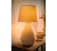 Helena Natural Taper Shade Cream Speckled Ceramic Table Lamp with Bulb ValueLights Natural One Size