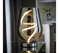 ValueLights Helix Metal LED Smoke Glass Table Lamp - Grey