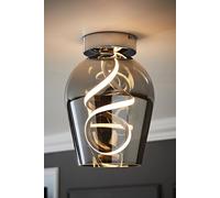 Valuelights Helix Smoked Glass Integrated Led Ceiling Light In Mid Grey Mid Grey